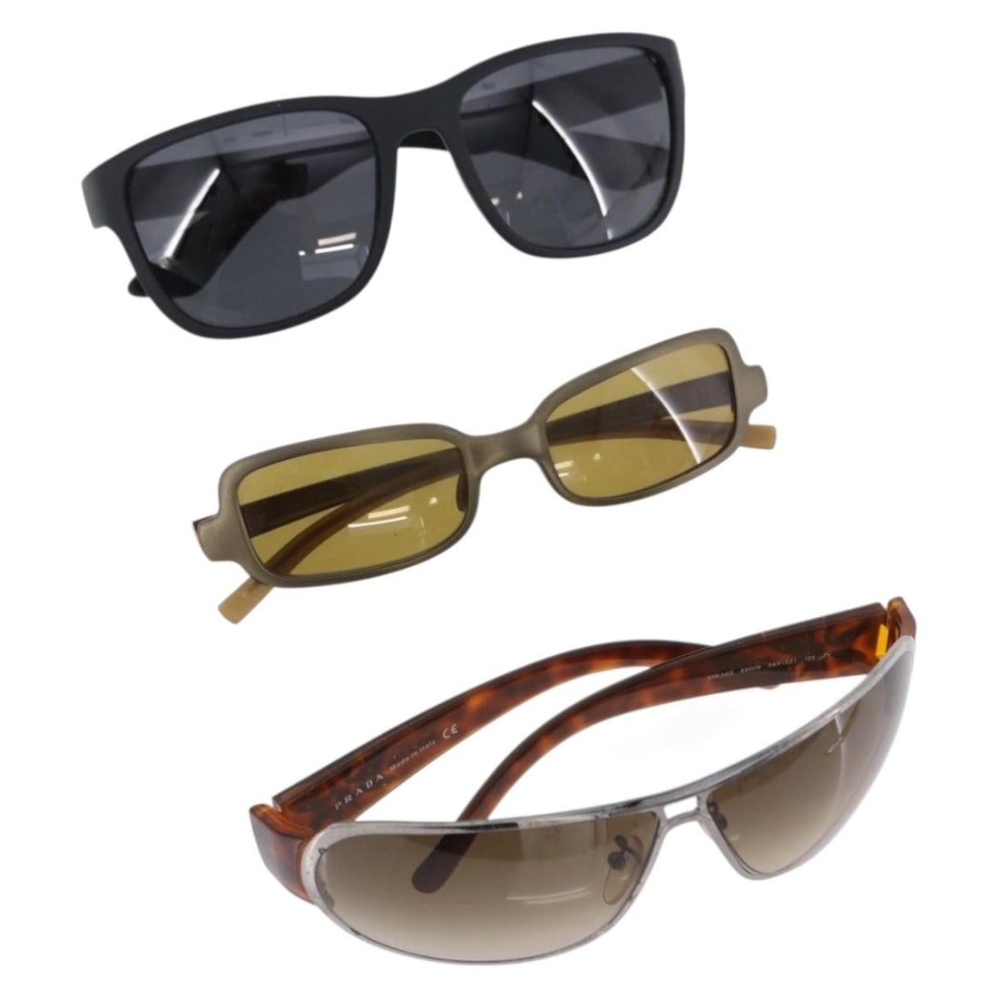 Prada black brown plastic sunglasses with case and box (1 of 18)