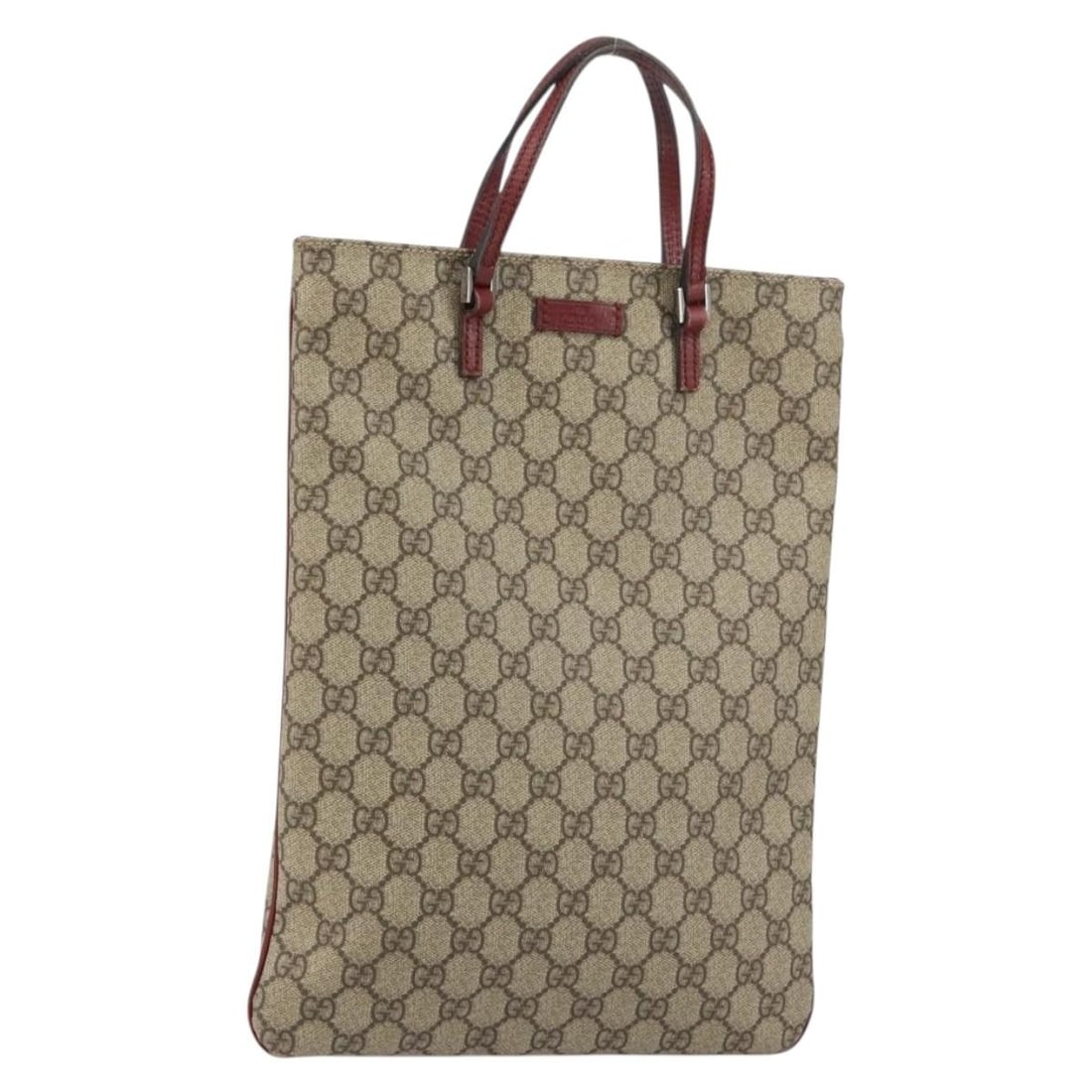 Gucci 117551 GG Supreme PVC Leather Hand Bag Beige Silver: Gucci 117551 GG Supreme PVC Leather Hand Bag Beige Silver Authentic Gucci GG Supreme handbag in beige and silver with PVC leather and GG canvas construction. Made in Italy, this women's handbag shows 