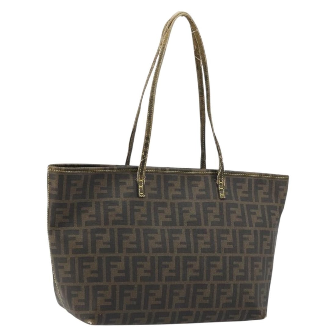 Fendi Zucca Tote Bag Black Brown PVC Leather Canvas Italy: Fendi Zucca Tote Bag Black Brown PVC Leather Canvas Italy Authentic FENDI Zucca canvas tote bag in black and brown with PVC leather trim. This women's tote is made in Italy and features a structured e