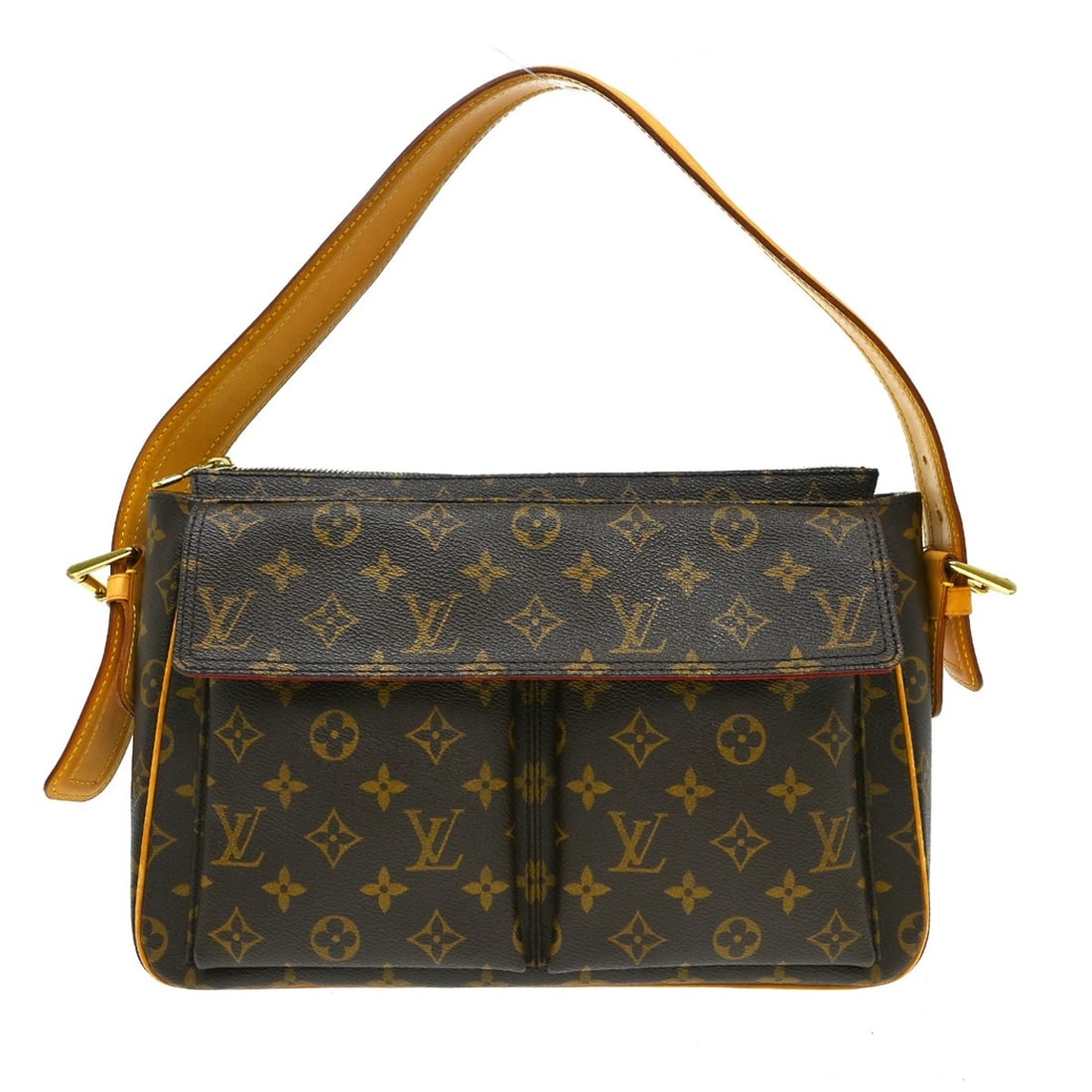 Louis Vuitton Viva Cite Brown Canvas Handbag: Louis Vuitton Viva Cite Brown Canvas Handbag Louis Vuitton Viva Cite shoulder bag in brown monogram canvas. This pre-owned piece is in good condition with visible signs of wear, including corner scuff