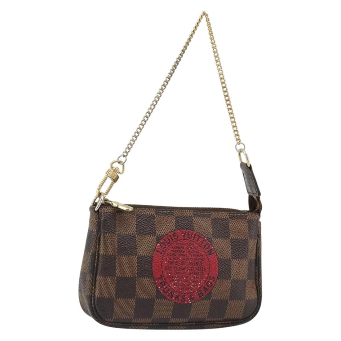 Louis Vuitton N58011 Mini Pochette Accessoires Damier Ebene Pouch: Louis Vuitton N58011 Mini Pochette Accessoires Damier Ebene Pouch Louis Vuitton accessory pouch in Damier Ebene canvas with a compact mini pochette silhouette. Made in France, this women's pouch shows