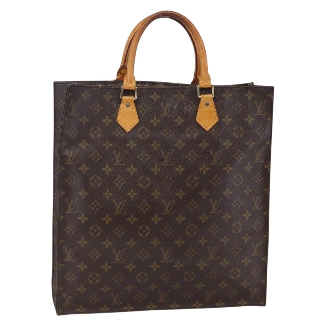 Authentic Louis Vuitton Monogram Sac Plat Hand Bag M51140 France: Authentic Louis Vuitton Monogram Sac Plat Hand Bag M51140 France This authentic LOUIS VUITTON Monogram Sac Plat Hand Bag (Model M51140) is a stylish and functional accessory, crafted from durable Mono