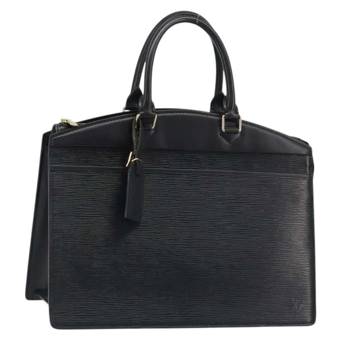 Louis Vuitton Riviera Black Epi Leather Handbag France: Louis Vuitton Riviera Black Epi Leather Handbag France Louis Vuitton Riviera handbag in black Epi leather with a structured silhouette and matching name tag. Made in France, this women's handbag is a 