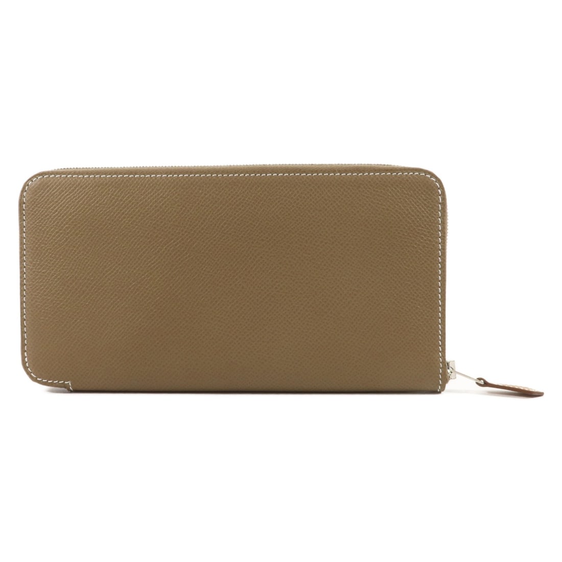 Hermes Silk In Epsom Calfskin Long Wallet Etoupe PHW: Hermes Silk In Epsom Calfskin Long Wallet Etoupe PHW Hermes Silk In long wallet in Etoupe gray Epsom leather with palladium-tone hardware. This women's wallet features a zip-around style with multiple