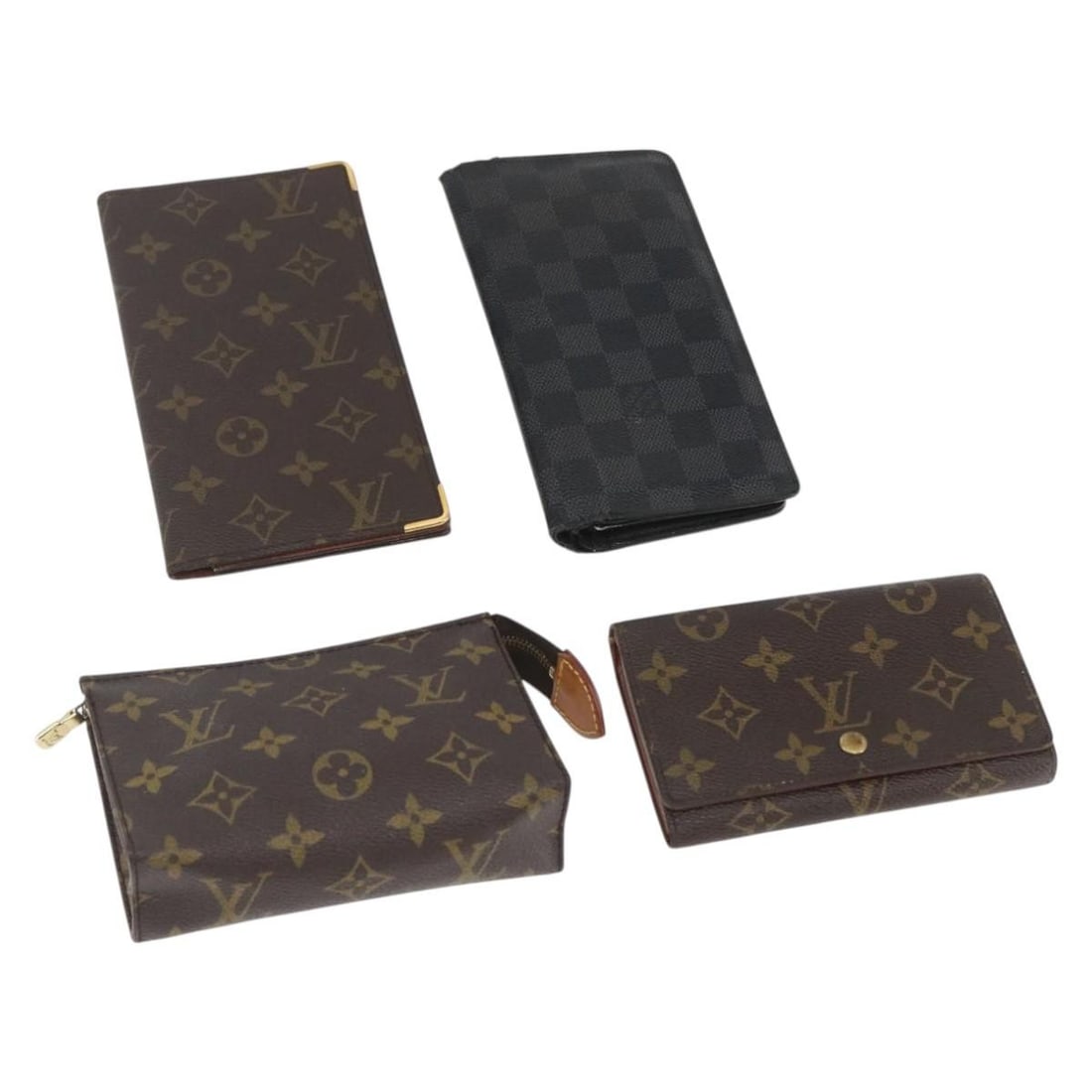 Set of 4 Louis Vuitton Monogram Canvas Women's Wallets Authentic: Set of 4 Louis Vuitton Monogram Canvas Women's Wallets Authentic This is a set of four Louis Vuitton wallets crafted in the brand's signature Monogram Canvas. Designed for women, each wallet features 