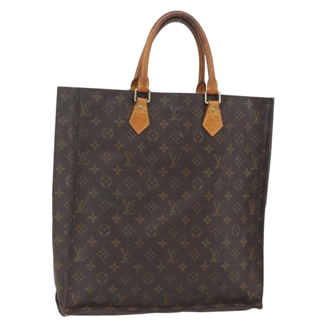 Louis Vuitton Sac Plat Monogram Canvas M51140 French Handbag: Louis Vuitton Sac Plat Monogram Canvas M51140 French Handbag This is a Louis Vuitton Monogram Sac Plat handbag crafted from monogram canvas with leather trim. The bag features a spacious open compartm