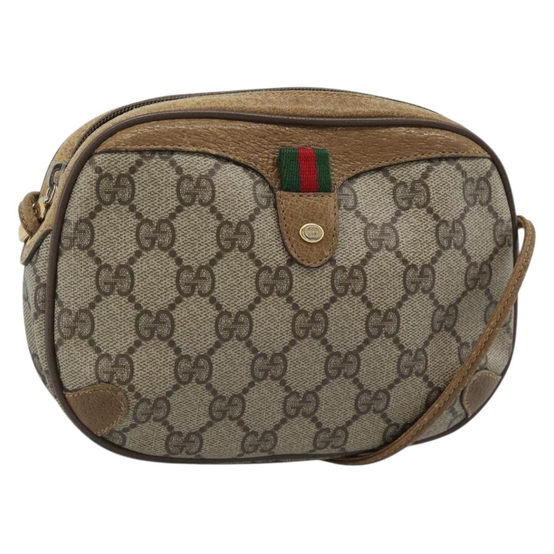 Gucci GG Supreme PVC Leather Shoulder Bag Beige Gold Italy: Gucci GG Supreme PVC Leather Shoulder Bag Beige Gold Italy A Gucci GG Supreme shoulder bag crafted in PVC leather with a beige and gold colorway. Made in Italy, this women's bag measures approximately