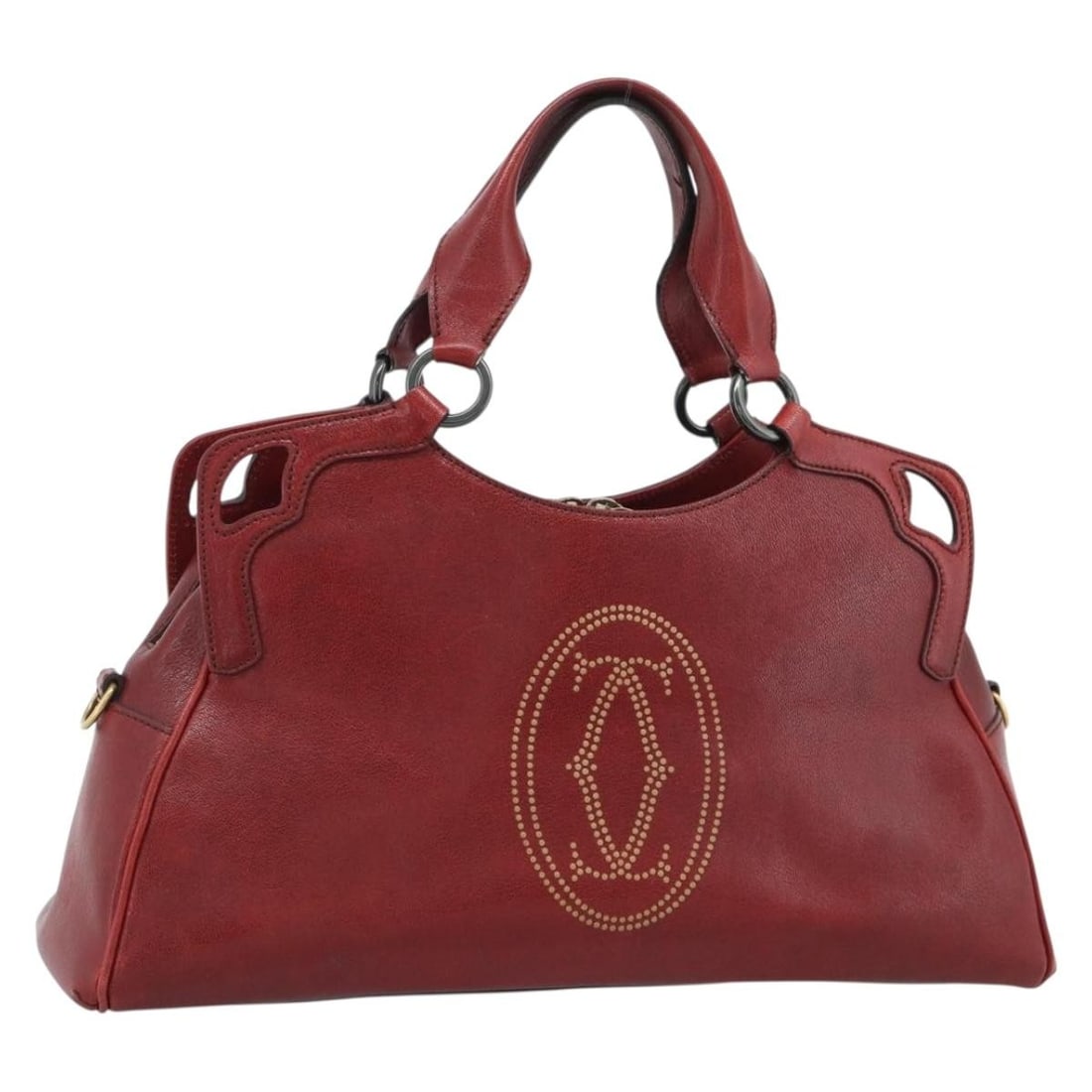 Cartier Marcello red leather handbag with gold tone hardware (1 of 18)