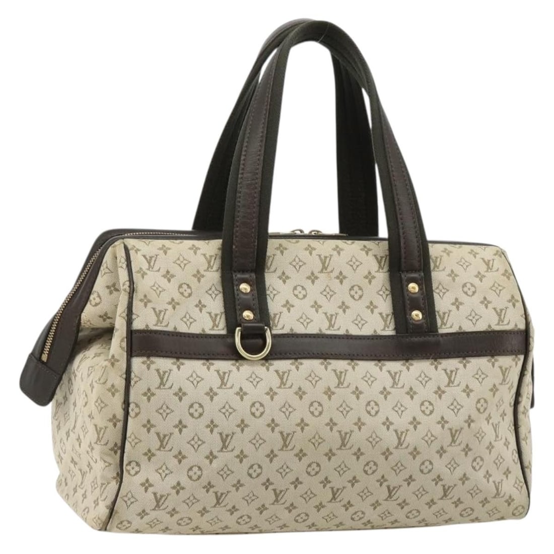 Louis Vuitton M92310 Josephine GM Khaki Monogram Mini Canvas Handbag: Louis Vuitton M92310 Josephine GM Khaki Monogram Mini Canvas Handbag Louis Vuitton Monogram Mini Josephine GM hand bag in khaki Monogram Mini Canvas, made in France. The bag measures approximately 35 