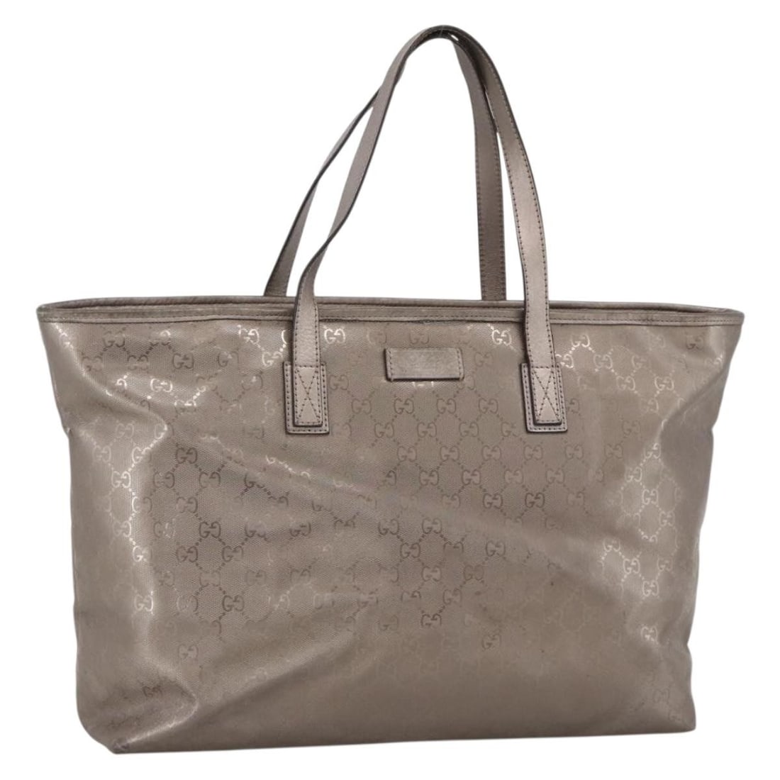 Gucci 211120 GG Canvas PVC Leather Tote in Pink Silver: Gucci 211120 GG Canvas PVC Leather Tote in Pink Silver Gucci tote bag in pink and silver PVC leather with GG canvas detailing. Made in Italy, this women's tote has a spacious everyday silhouette and i