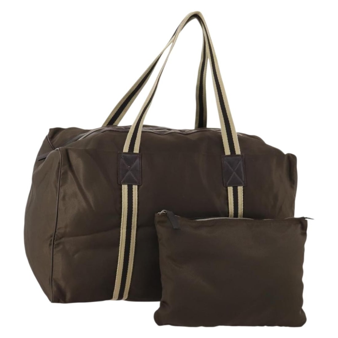 Gucci 012 8657 nylon Boston bag brown with pouch (1 of 18)