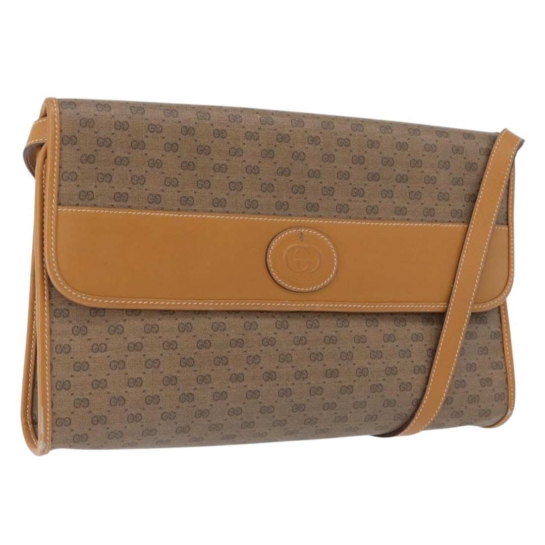 GUCCI 004 58 0264 Micro GG Supreme PVC Shoulder Bag Beige Gold: GUCCI 004 58 0264 Micro GG Supreme PVC Shoulder Bag Beige Gold Authentic Gucci Micro GG Supreme shoulder bag in beige and gold. This women's bag is made in Italy and features a PVC leather and Micro S
