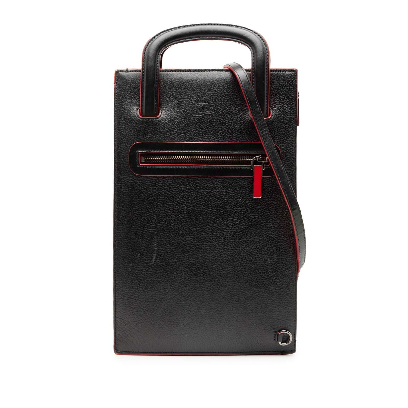 Black Leather Trick Track Bag by Christian Louboutin with Detachable Strap (1 of 6)