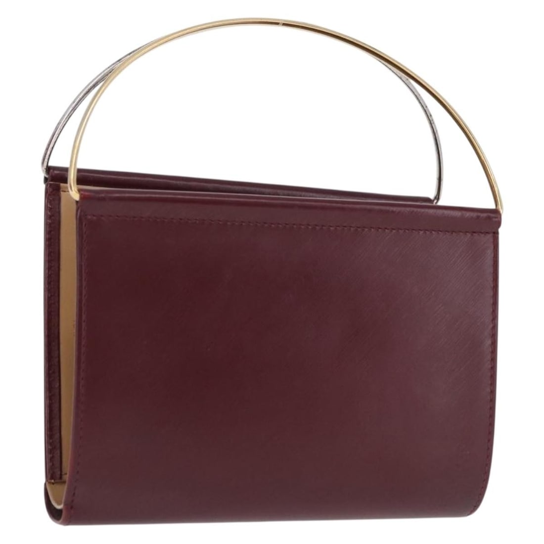 Cartier Trinity leather shoulder bag Bordeaux with box card: Cartier Trinity leather shoulder bag Bordeaux with box card Authentic Cartier Trinity hand wallet in bordeaux leather with gold- and silver-tone accents. Includes the item box and guarantee card. Cond