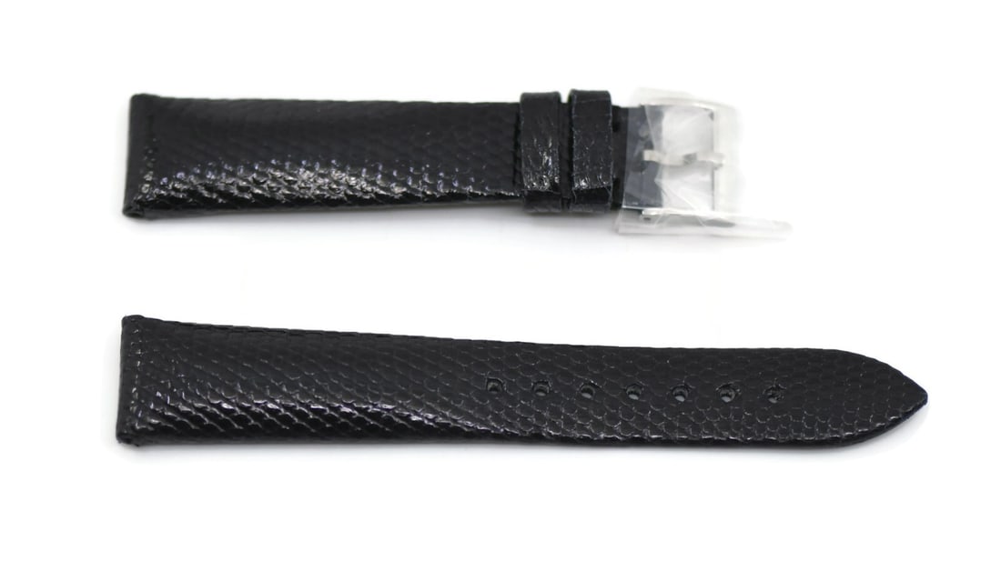 Authentic Dior Black Leather Two-Piece Watch Strap 17mm: Authentic Dior Black Leather Two-Piece Watch Strap 17mm This authentic Dior wristwatch band features a sleek black leather design, perfect for adding a touch of elegance to your timepiece. The two-pie