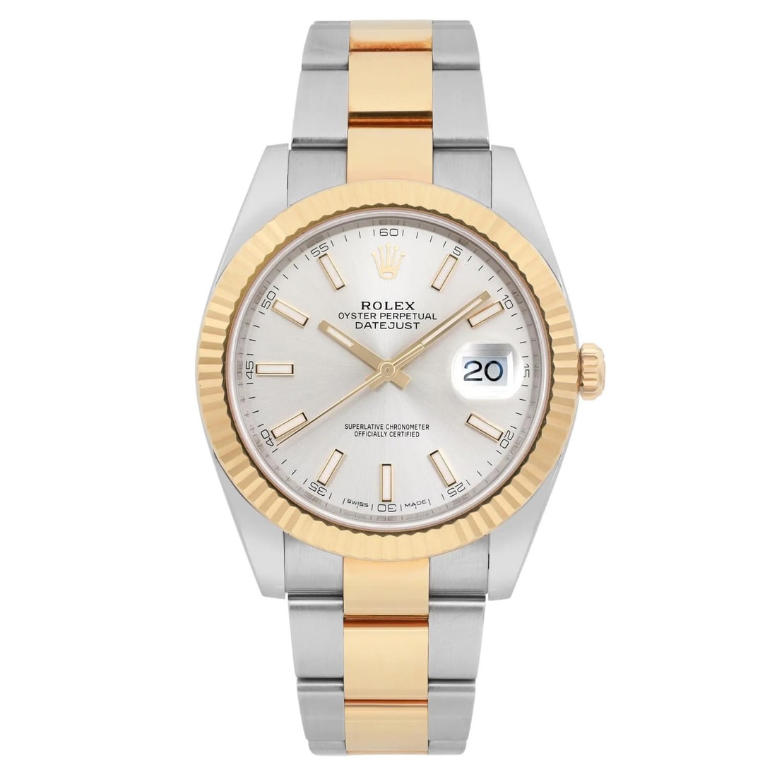Rolex Datejust 41 Luxury Watch 18K Yellow Gold Silver Dial 126333: Rolex Datejust 41 Luxury Watch 18K Yellow Gold Silver Dial 126333 Experience the elegance of the Rolex Datejust 41, a luxury wristwatch crafted from stainless steel and 18K yellow gold. This model fea