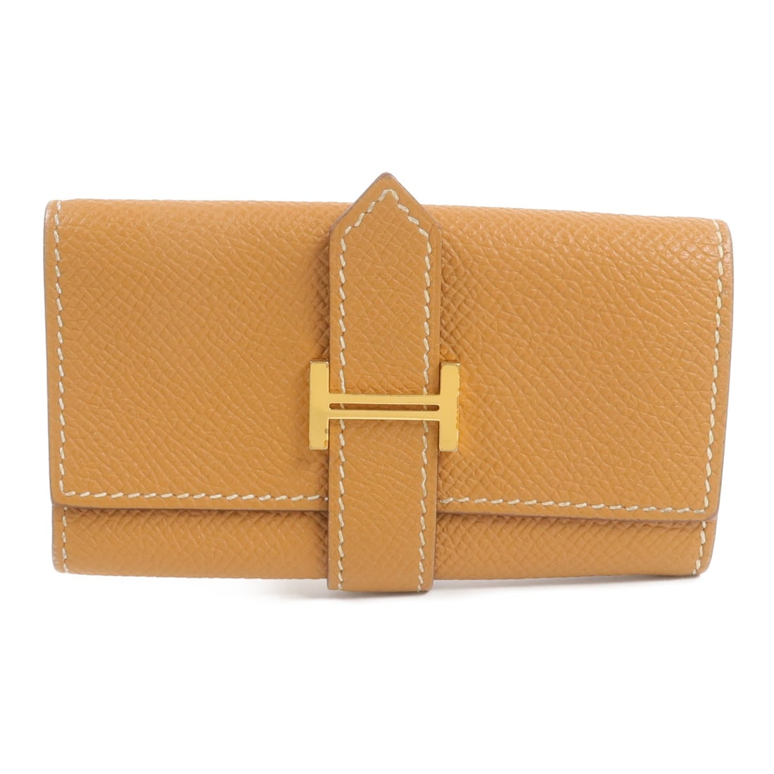 Hermes Bearn Epsom Calfskin Key Holder Case Brown Gold (1 of 18)