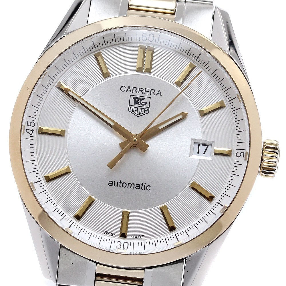 TAG Heuer Carrera Calibre 5 automatic mens date watch WV215A: TAG Heuer Carrera Calibre 5 automatic mens date watch WV215A Pre-owned TAG Heuer Carrera Calibre 5 date automatic men's wristwatch with a silver dial and automatic movement. The watch-only offering sh