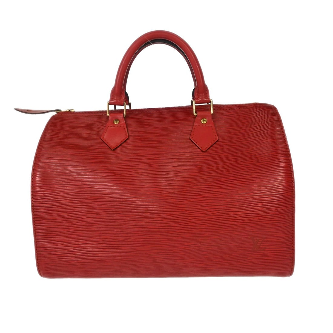 Louis Vuitton Speedy 30 Epi Leather Red Satchel M41526: Louis Vuitton Speedy 30 Epi Leather Red Satchel M41526 Louis Vuitton Speedy 30 handbag in red Epi leather with a zip closure and double handles. It features a small satchel/top handle bag style, inner