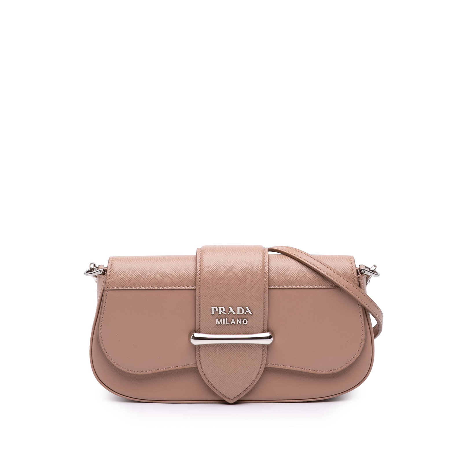 Prada Sidonie Mini Crossbody in Saffiano and City Calf Leather: Prada Sidonie Mini Crossbody in Saffiano and City Calf Leather Prada Sidonie mini crossbody bag crafted in calfskin and Saffiano leather. This Italian-made bag features a detachable flat leather strap