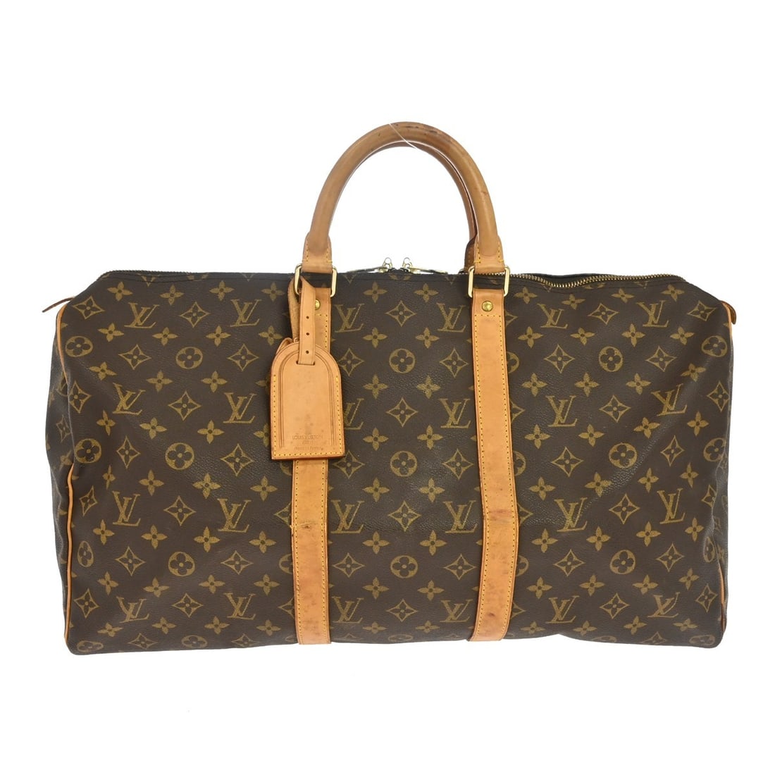 Louis Vuitton Keepall unisex brown monogram canvas travel bag: Louis Vuitton Keepall unisex brown monogram canvas travel bag Louis Vuitton Keepall in Monogram canvas with brown coloring and a unisex design. Made in France, this bag is presented in fair condition 