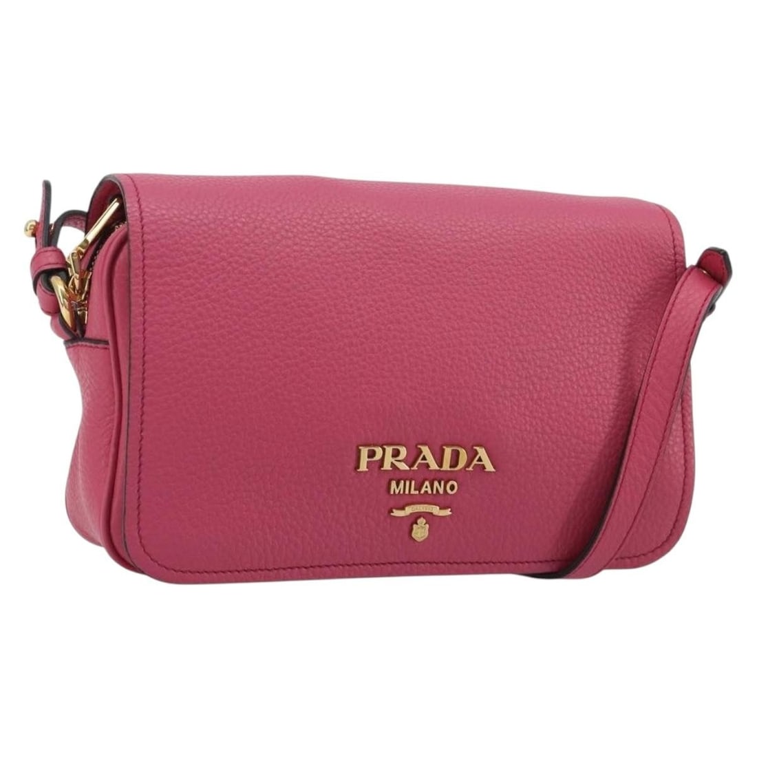 PRADA 1BD163 Saffiano Leather Shoulder Bag Pink Gold Tone: PRADA 1BD163 Saffiano Leather Shoulder Bag Pink Gold Tone Prada shoulder bag in Saffiano leather with a pink and gold colorway. It measures approximately 9.1 x 5.9 x 2.4 inches, with a shoulder drop o