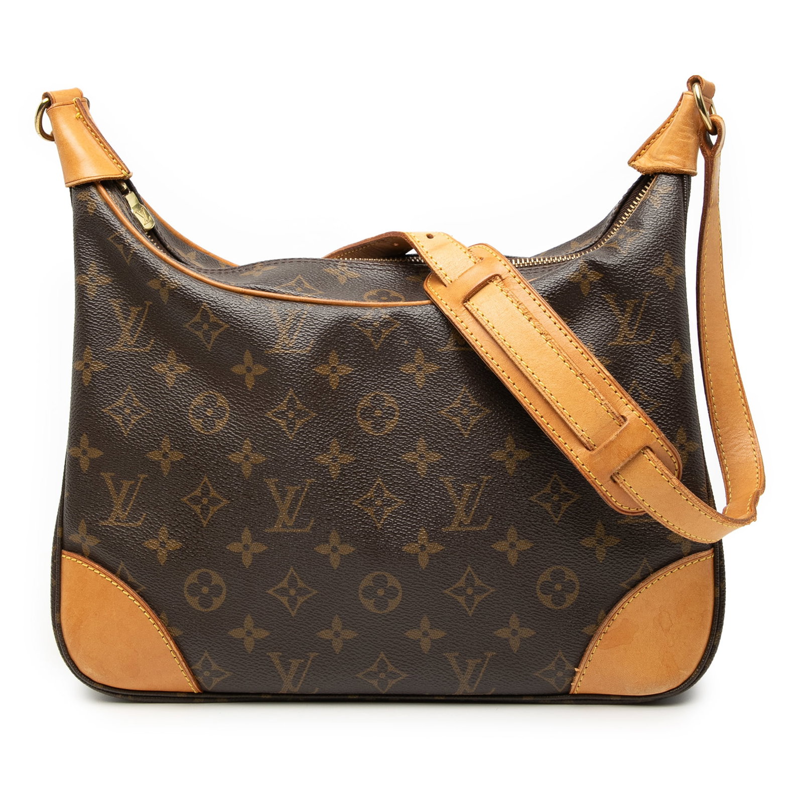 Louis Vuitton Boulogne 30 Monogram Canvas Shoulder Bag: Louis Vuitton Boulogne 30 Monogram Canvas Shoulder Bag This Louis Vuitton Monogram Boulogne 30 features the iconic monogram canvas body with vachetta leather trim and an adjustable flat vachetta leath