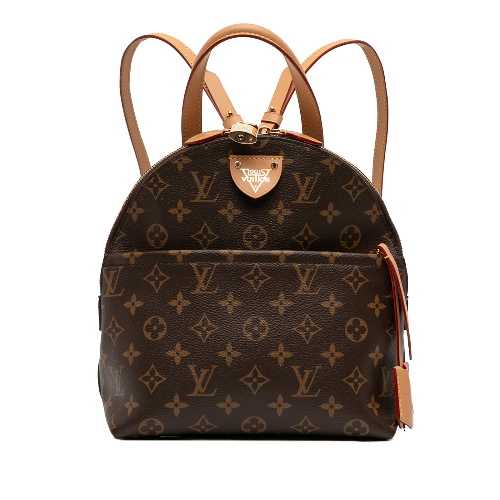 Moon Backpack in Monogram Canvas with Vachetta Leather Trim by Louis Vuitton: Moon Backpack in Monogram Canvas with Vachetta Leather Trim by Louis Vuitton This Louis Vuitton Monogram Moon Backpack features the signature monogram canvas with vachetta leather trim. It includes a 