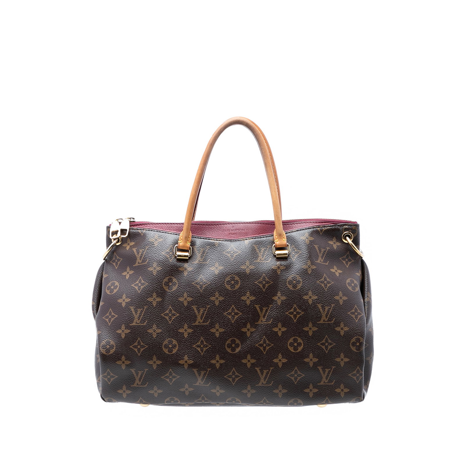 Louis Vuitton Pallas MM Monogram Canvas Shoulder Bag: Louis Vuitton Pallas MM Monogram Canvas Shoulder Bag Louis Vuitton Monogram Pallas MM handbag with a monogram canvas body, rolled leather handles, top zip closure, and interior slip pockets. Made in S