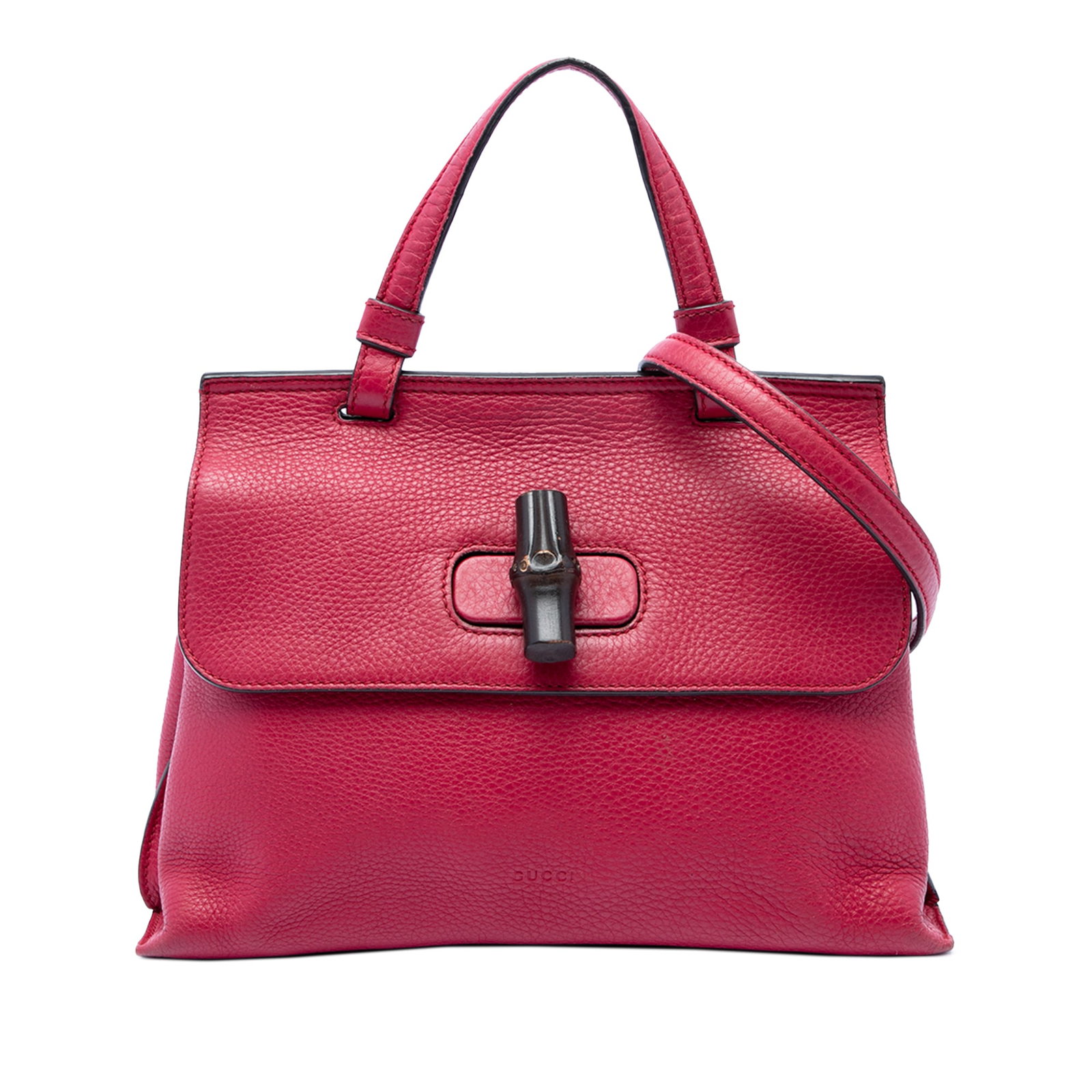 Gucci Bamboo Daily Small Calfskin Satchel Pink Leather (1 of 7)