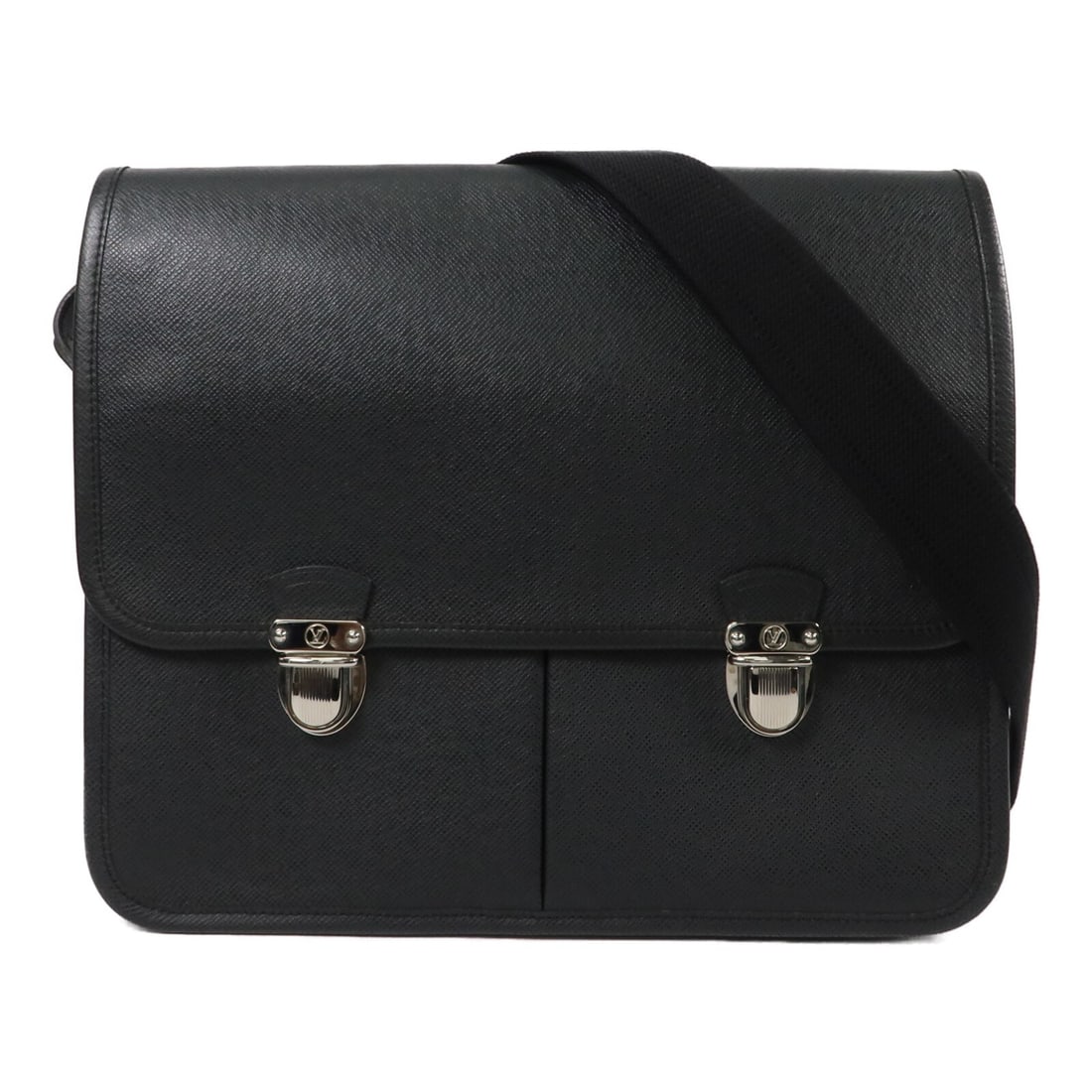 Louis Vuitton Alexei M32472 Taiga Black Calfskin Shoulder Bag: Louis Vuitton Alexei M32472 Taiga Black Calfskin Shoulder Bag Louis Vuitton Alexei shoulder bag in Taiga black calfskin with silver-tone hardware. This men's shoulder bag features a flap design with m