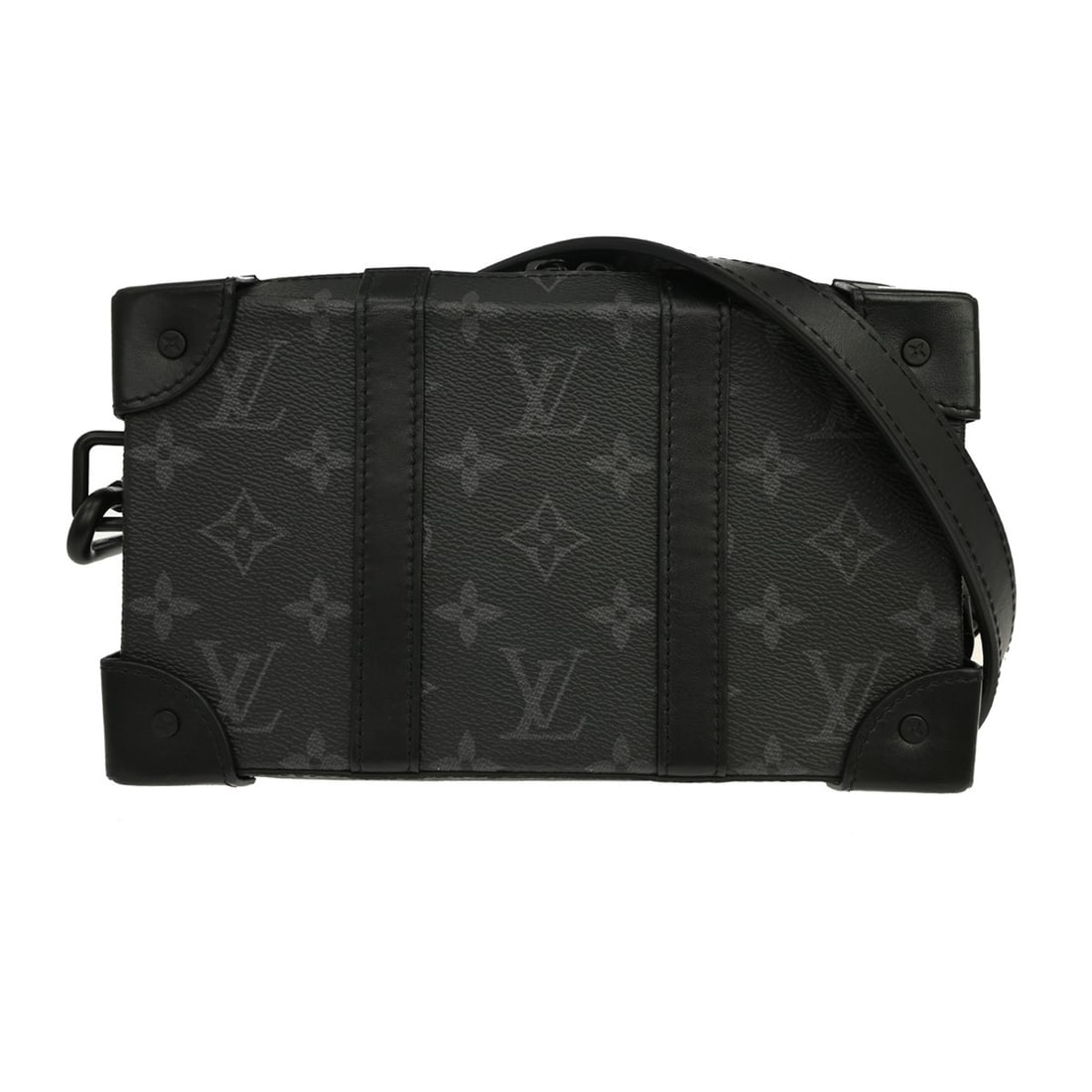 Louis Vuitton Soft Trunk Unisex Black Monogram Eclipse Canvas Bag: Louis Vuitton Soft Trunk Unisex Black Monogram Eclipse Canvas Bag Louis Vuitton Soft Trunk in Monogram Eclipse canvas with a black finish. This unisex bag is presented in very good condition, showing 