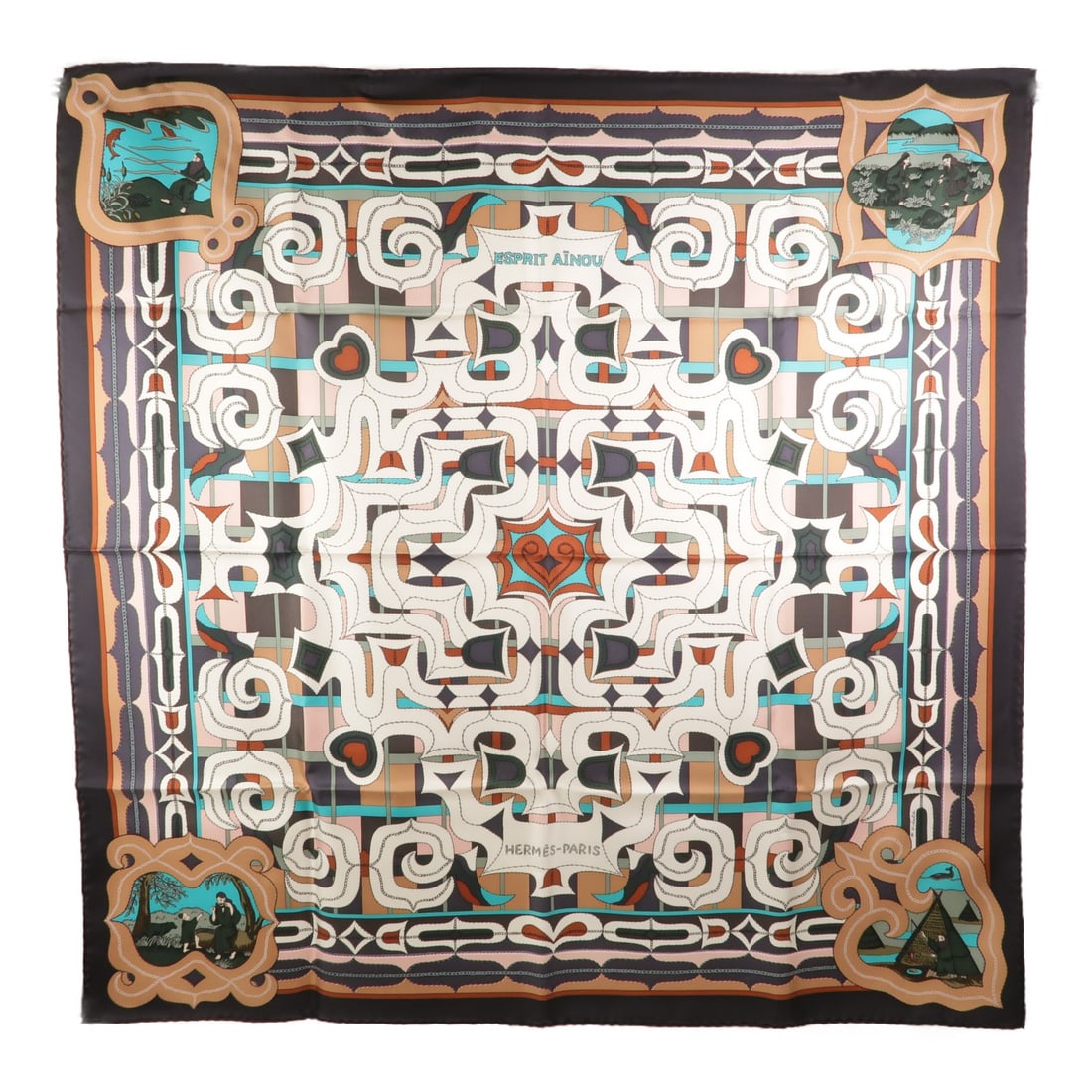 Hermes 90x90 Silk Scarf Multicolor with Storage Box (1 of 9)