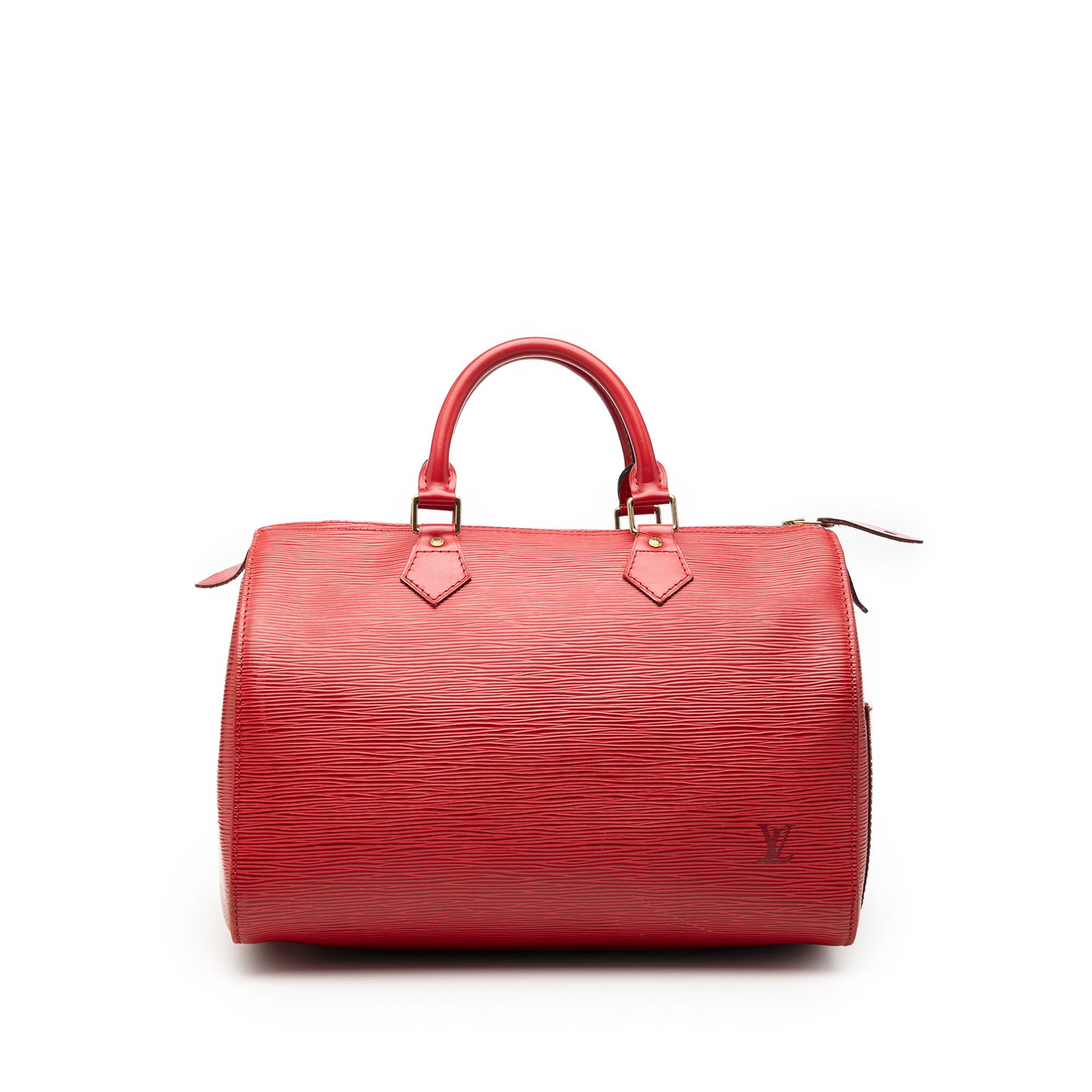 Louis Vuitton Speedy 30 Red Epi Leather Handbag: Louis Vuitton Speedy 30 Red Epi Leather Handbag Louis Vuitton Epi Speedy 30 bag in red epi leather, made in France. It features rolled leather top handles, a top zip closure, and an interior slip pock