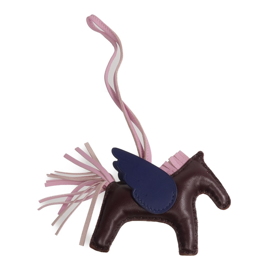 Hermes Rodeo Pegase PM Lambskin Charm Brown Pink With Box: Hermes Rodeo Pegase PM Lambskin Charm Brown Pink With Box Hermes Rodeo Pegase PM charm in Milo lambskin leather with a brown and pink colorway. This women's charm is made in France and includes the st