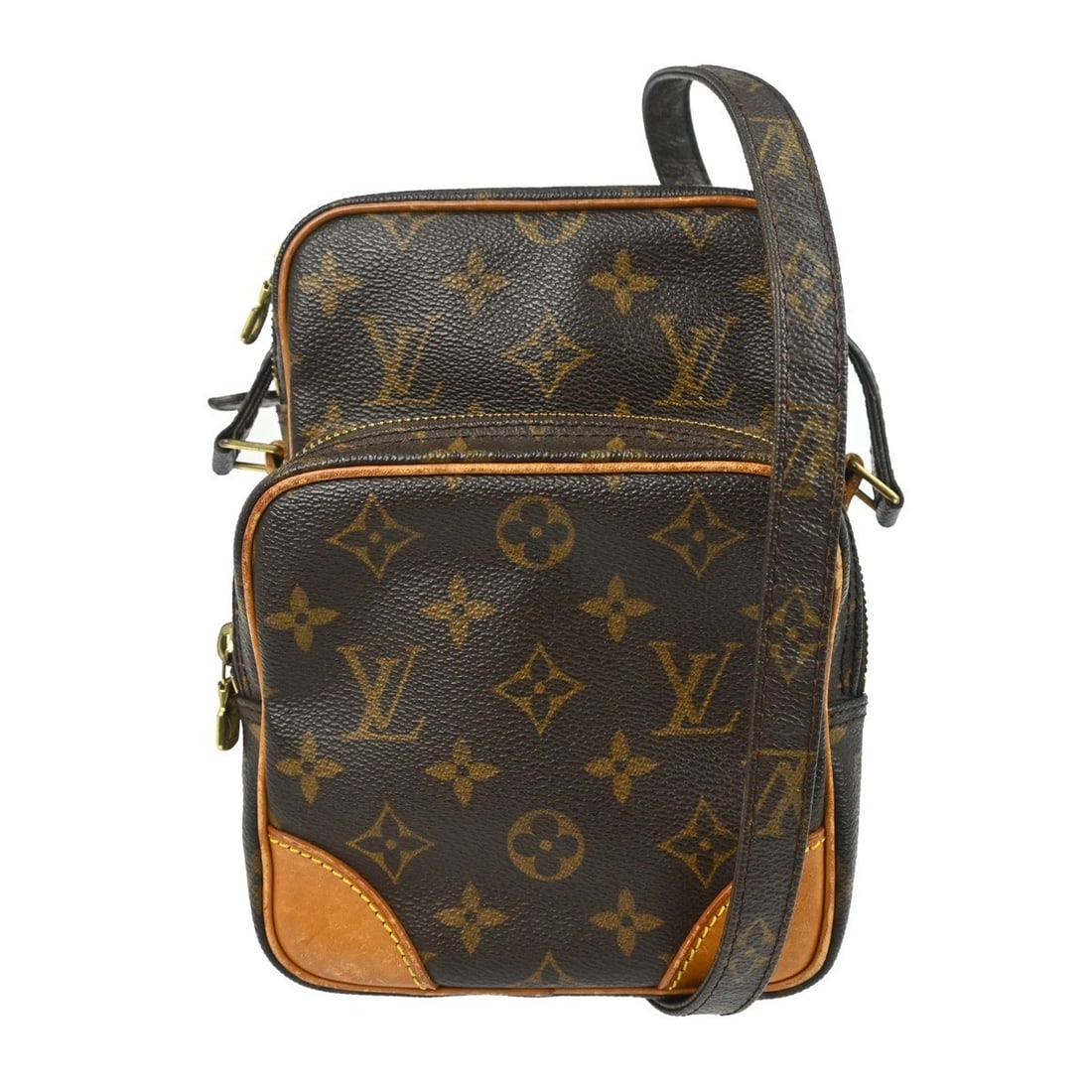 Louis Vuitton Amazone Monogram Crossbody Bag M45236 France: Louis Vuitton Amazone Monogram Crossbody Bag M45236 France Vintage Louis Vuitton Amazon crossbody shoulder bag in brown Monogram canvas and leather. This unisex bag features a zip closure, crossbody s