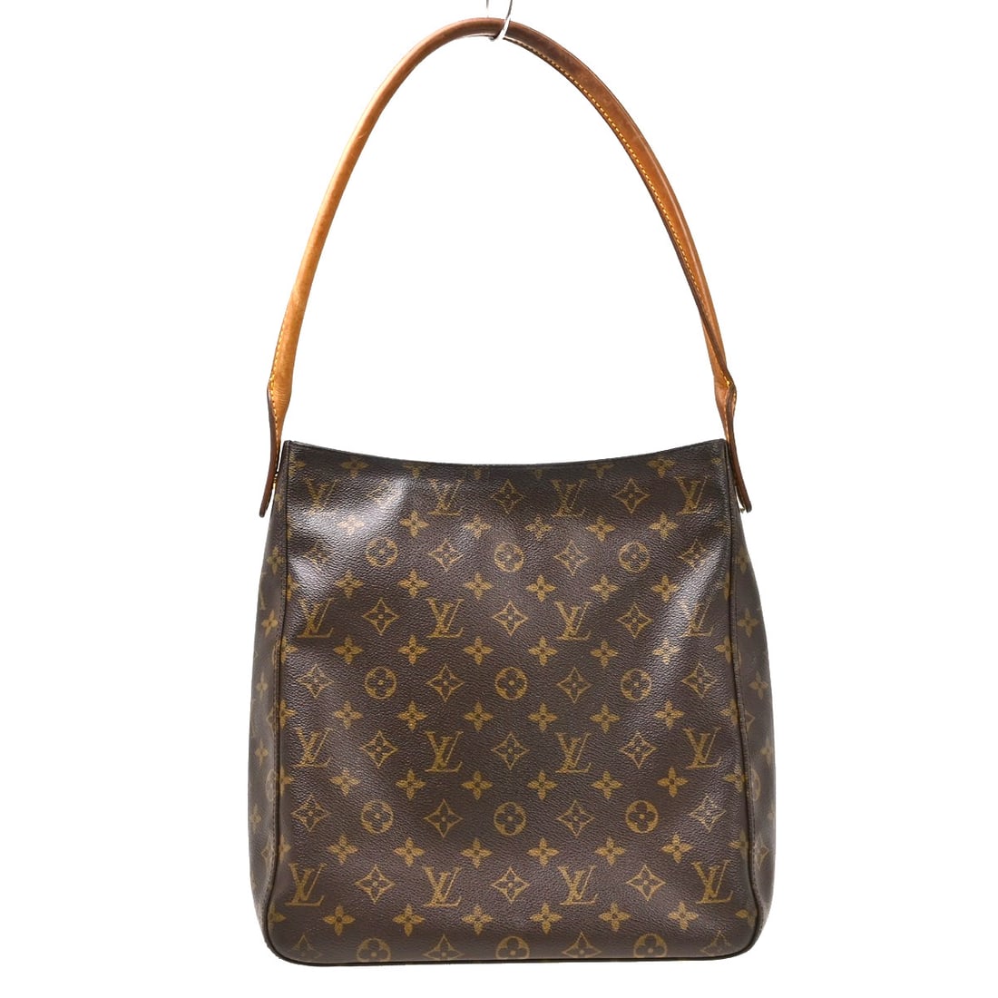 Louis Vuitton Looping GM Monogram Shoulder Bag M51145 Spain: Louis Vuitton Looping GM Monogram Shoulder Bag M51145 Spain Vintage Louis Vuitton Looping GM shoulder bag in Monogram pattern, made in Spain. It features a brown exterior with beige leather handle/str