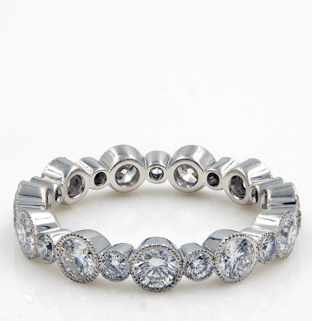 Rachel Koen 1.40ct Platinum Round Cut Diamond Eternity Ring (1 of 3)