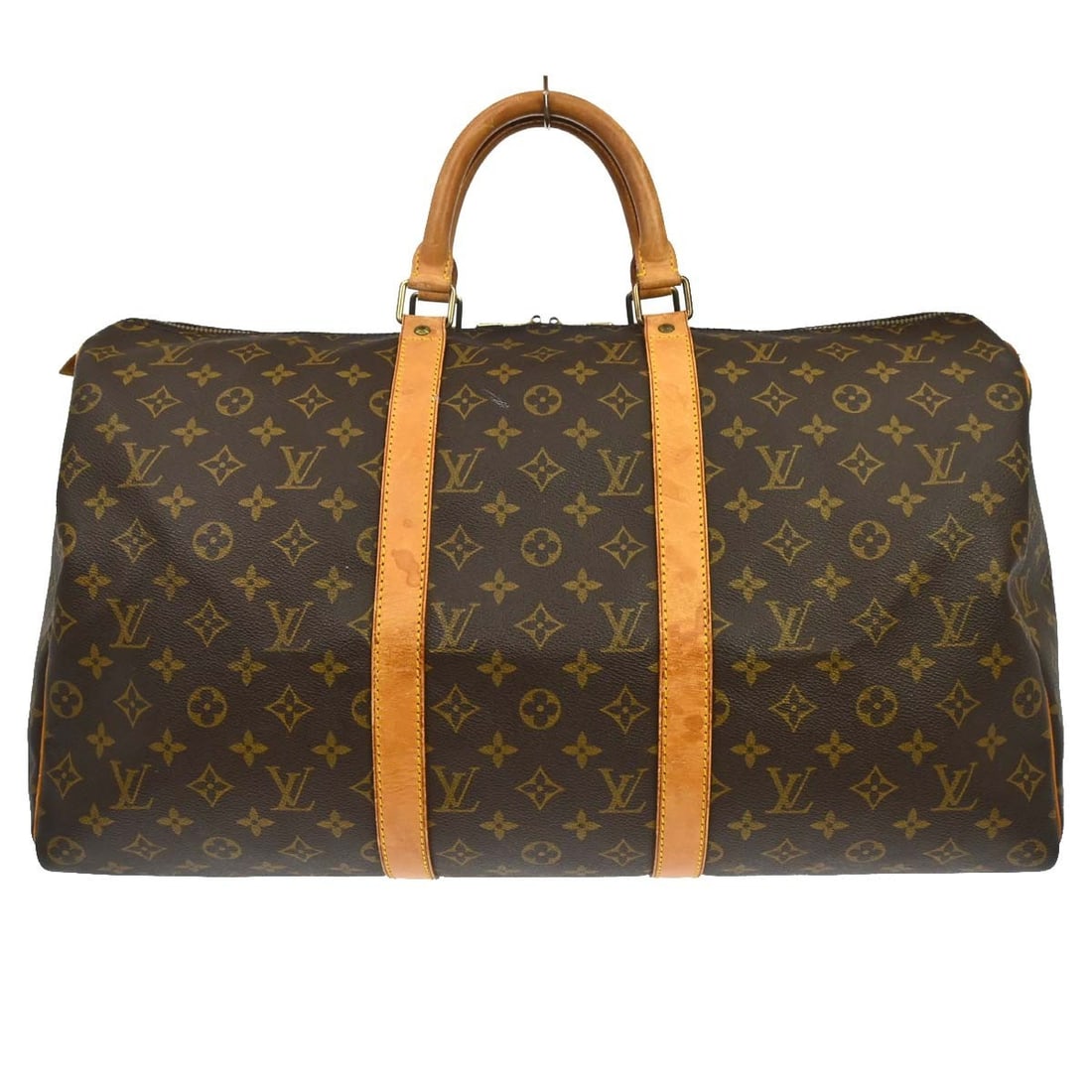 Louis Vuitton Keepall Unisex Brown Monogram Canvas Bag: Louis Vuitton Keepall Unisex Brown Monogram Canvas Bag Louis Vuitton Keepall in brown monogram canvas. This unisex travel bag is made in France and is presented in fair condition with visible wear. Th