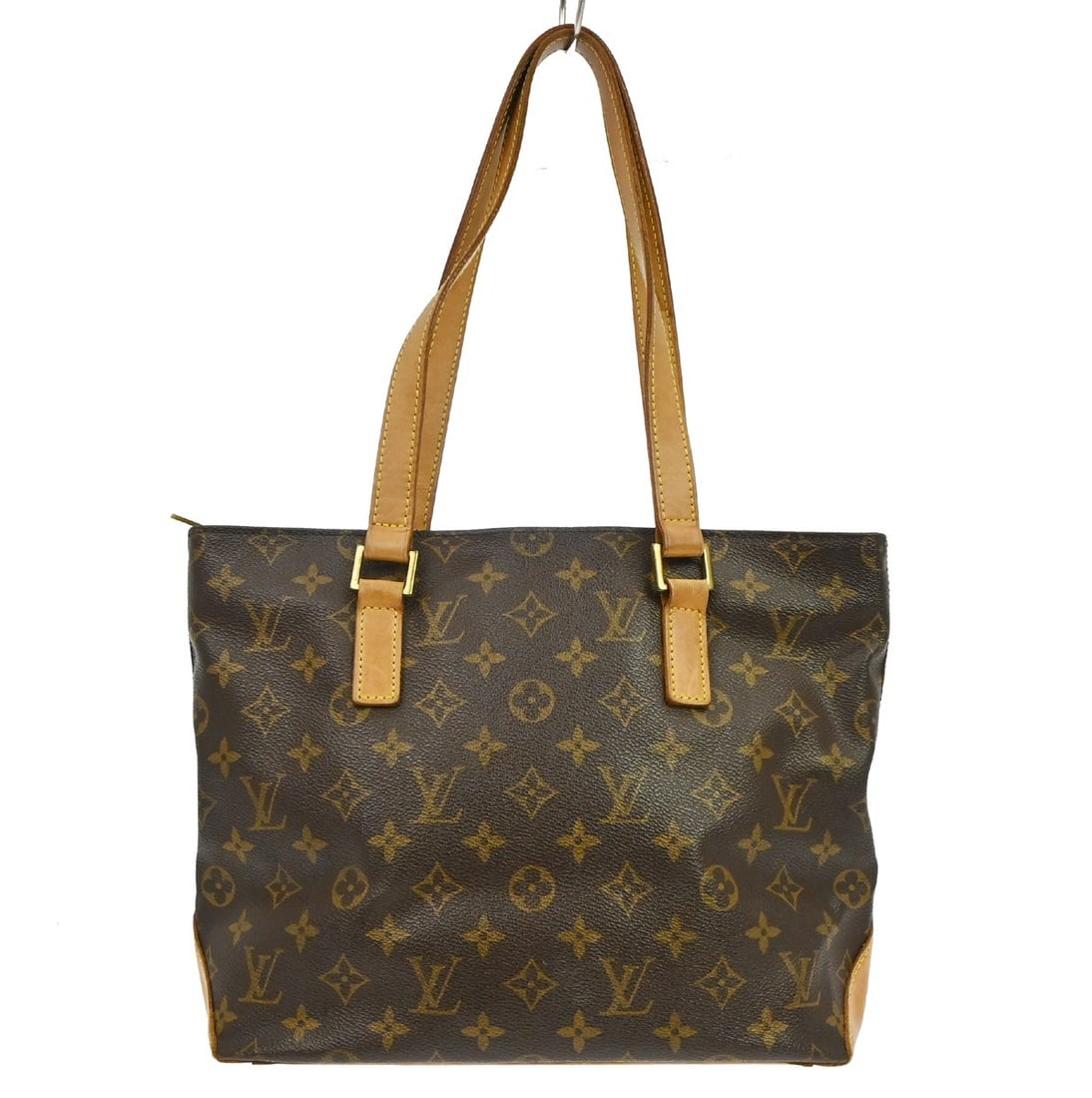 Louis Vuitton Cabas Piano Monogram Canvas Tote M51148: Louis Vuitton Cabas Piano Monogram Canvas Tote M51148 Vintage Louis Vuitton Cabas Piano tote bag in brown monogram canvas with leather trim and double leather handles. This medium zip-top handbag feat