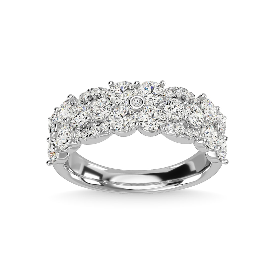 14K White Gold Diamond 2 Ct.Tw. Fashion Ring: 14K White Gold Diamond 2 Ct.Tw. Fashion Ring 14k White Gold Stone Color: G-h Stone Clarity: Si Each ring is presented in standard size 6.5. Complimentary resizing is available between sizes 510 (in 1/