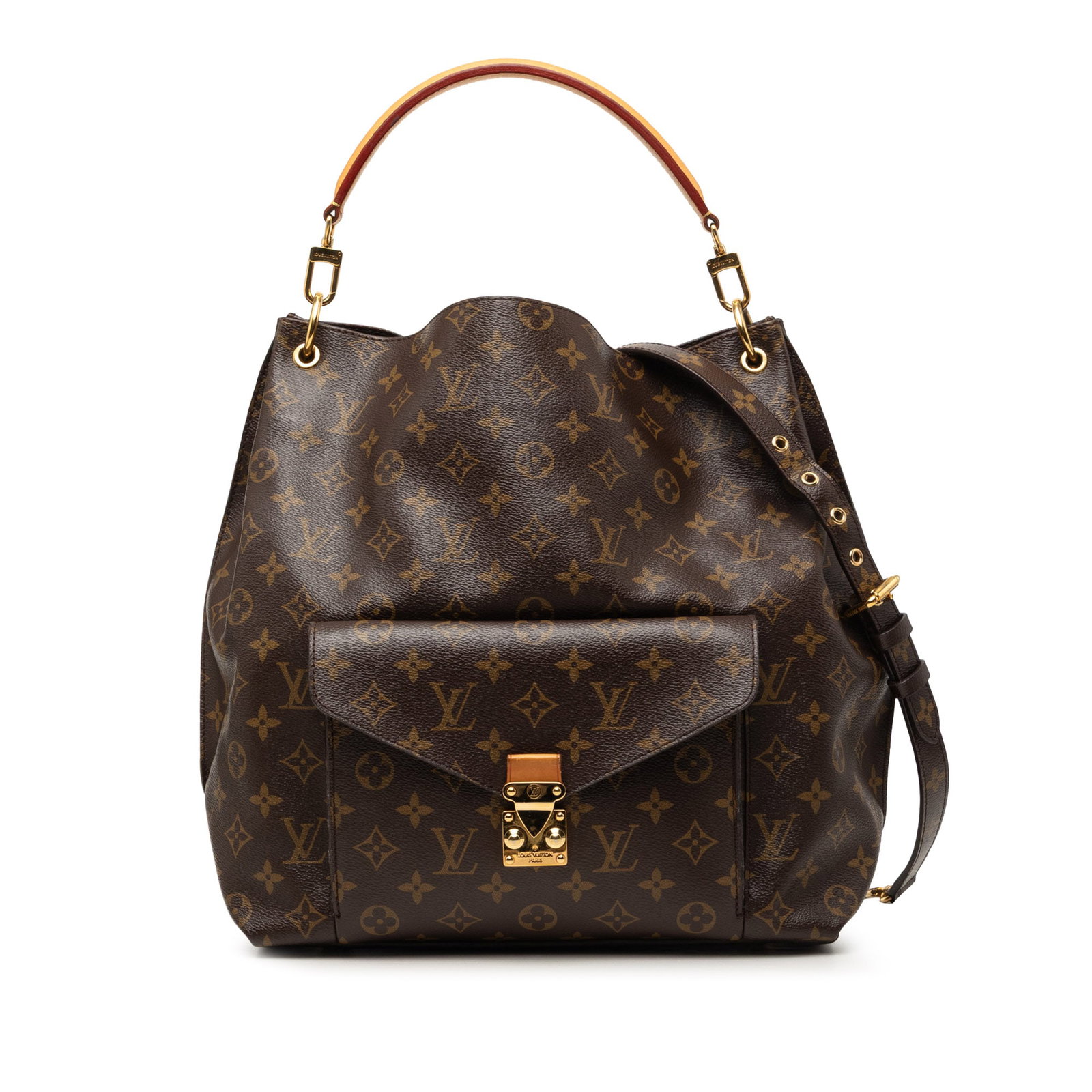 Louis Vuitton Metis Hobo Monogram Canvas Shoulder Bag: Louis Vuitton Metis Hobo Monogram Canvas Shoulder Bag Louis Vuitton Monogram Metis Hobo bag crafted with a monogram canvas body, a detachable flat vachetta leather top handle, and a detachable adjusta