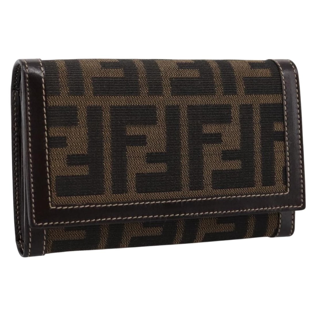 FENDI Zucca Canvas Wallet Bifold Black Brown 196628V: FENDI Zucca Canvas Wallet Bifold Black Brown 196628V Authentic FENDI bifold wallet in black and brown Zucca canvas. This women's wallet is made in Italy and includes the item box. It is in pristine co