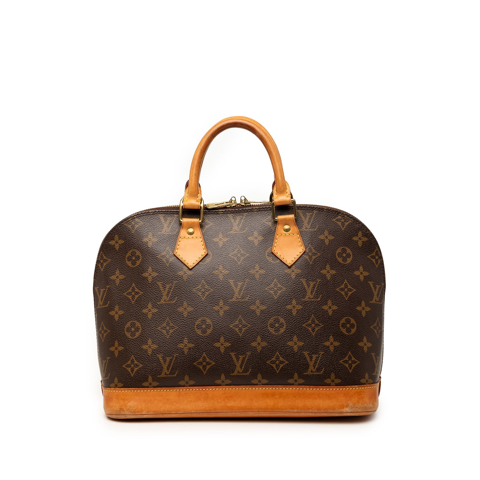 Louis Vuitton Alma PM Monogram Canvas Bag: Louis Vuitton Alma PM Monogram Canvas Bag This Louis Vuitton Monogram Alma PM features the iconic monogram canvas body with vachetta leather trim and rolled vachetta leather handles. The bag offers a 