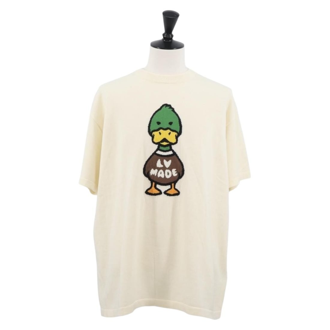 Louis Vuitton RM221M NIGO Duck Intarsia Cotton Knit Shirt: Louis Vuitton RM221M NIGO Duck Intarsia Cotton Knit Shirt Louis Vuitton NIGO Intarsia Jacquard Duck knit cotton shirt in ivory, made in Italy. The item is a women's shirt from the RM221M product line 