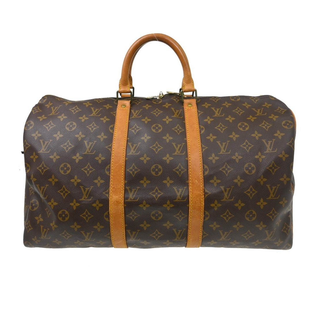 Louis Vuitton Keepall Brown Monogram Canvas Travel Bag: Louis Vuitton Keepall Brown Monogram Canvas Travel Bag Louis Vuitton Keepall travel bag in brown monogram canvas. This unisex piece is made in France and remains in good condition with visible wear. N