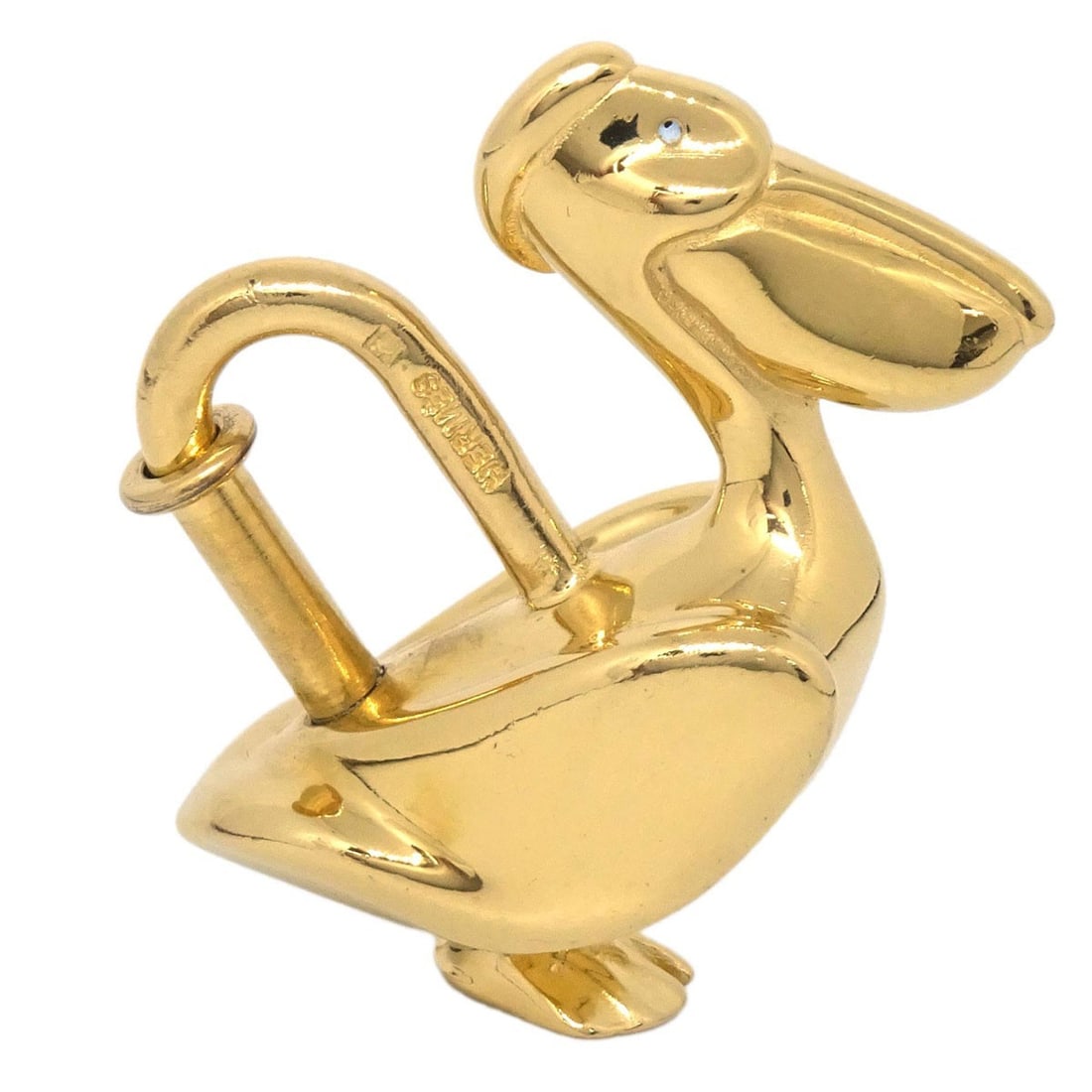 Hermes 1992 Pelican Cadena Padlock Bag Charm Gold Plated Limited (1 of 5)