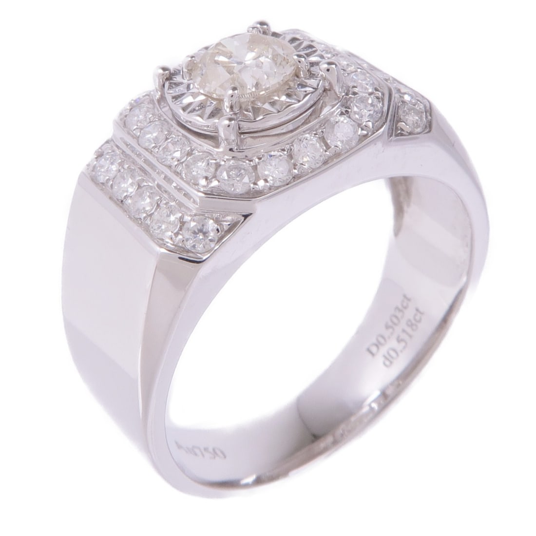 18K White Gold Diamond Ring US Size 9: 18K White Gold Diamond Ring US Size 9 Diamond ring crafted in 18K white gold with a clear diamond design. This unisex ring is presented in very good condition and comes without accessories. Specificat