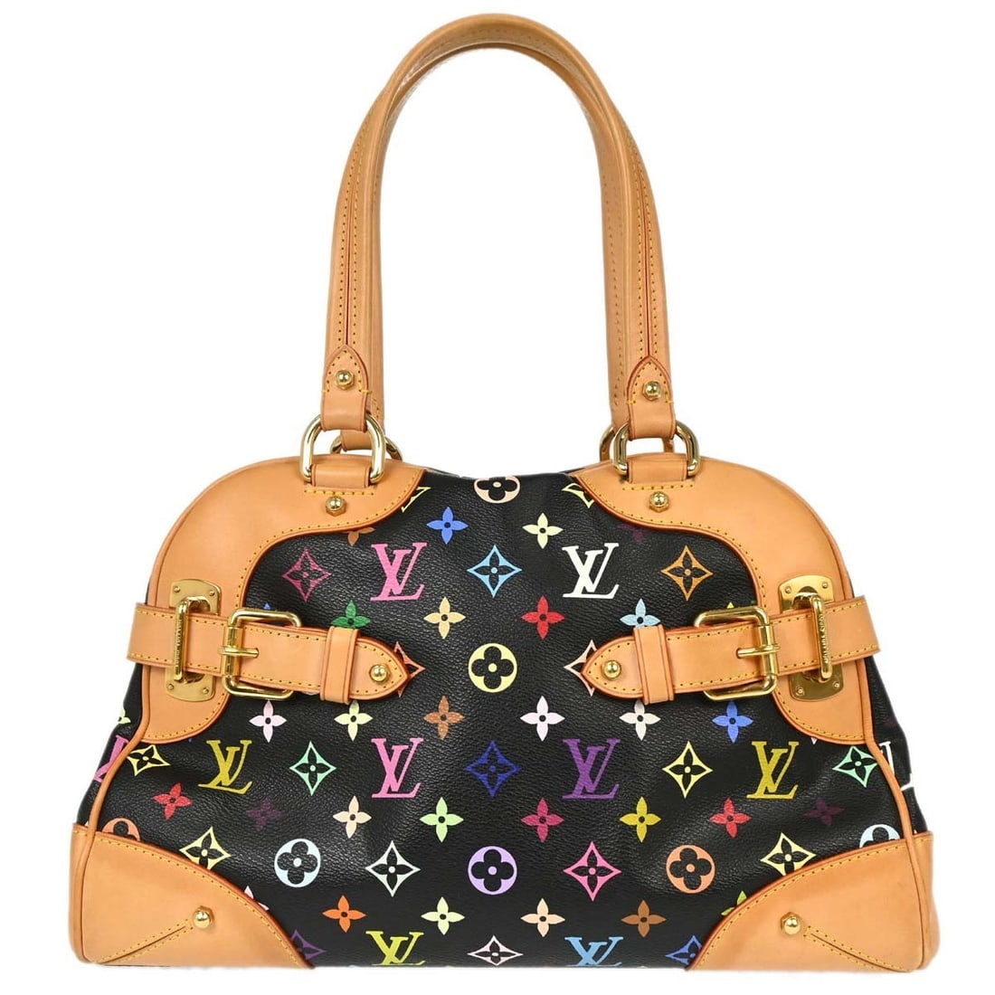 Louis Vuitton Claudia Black Monogram Multicolor Canvas Leather Handbag M40194 (1 of 15)