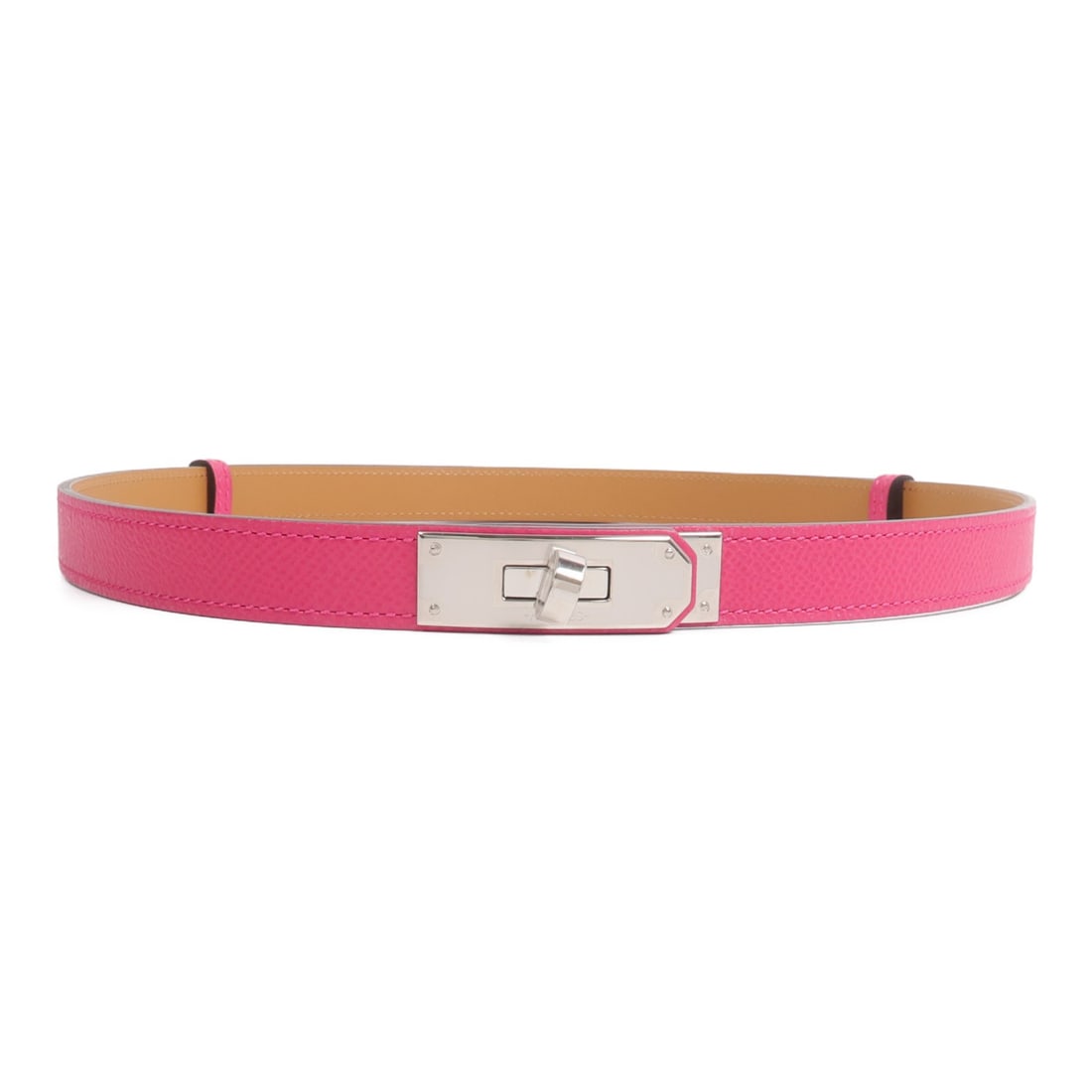 Hermes Kelly 18 Womens Belt Veau Epsom Rose Mexico PHW: Hermes Kelly 18 Womens Belt Veau Epsom Rose Mexico PHW Hermes Kelly 18 belt in Rose Mexico and Pink, made from Epsom and calfskin (cowhide). It is a women's regular-size belt manufactured in France an